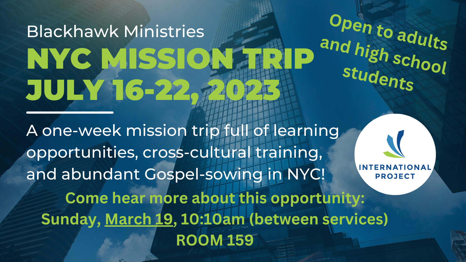 NYC Mission Trip | INFO MEETING