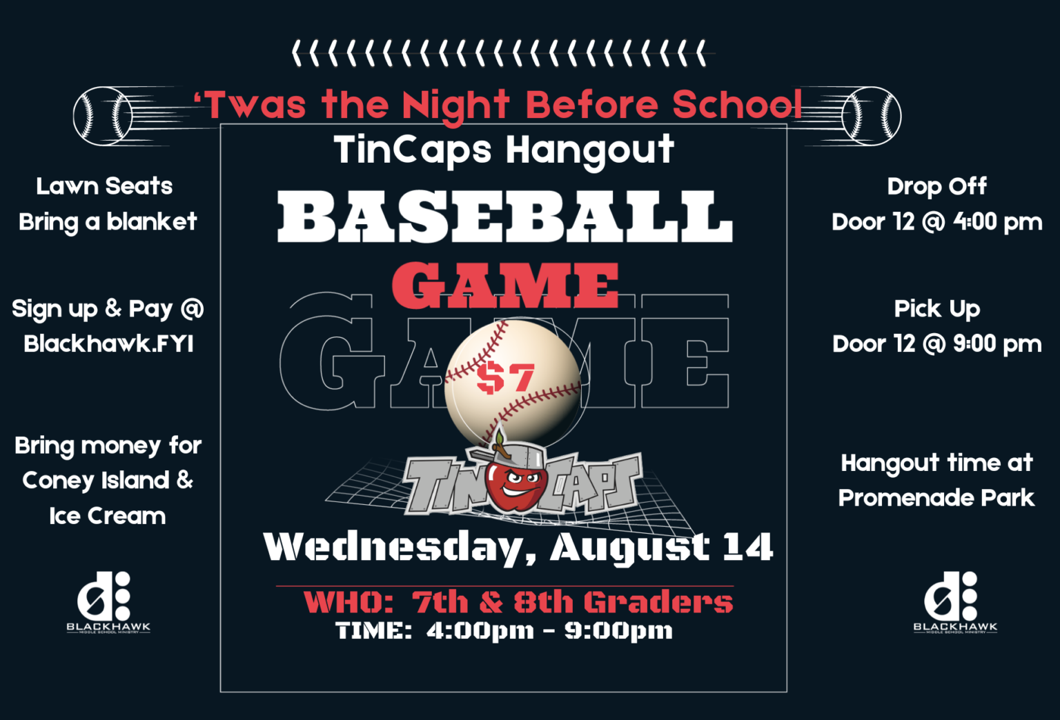 DS3 TinCaps Night Guaranteed Home Run! Blackhawk FYI